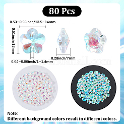 80Pcs Transparent Faceted Glass Connector Charms&nbsp;GLAA-SP0001-88B-02