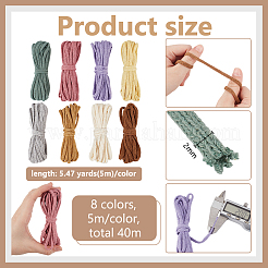 40M 8 Colors Hollow Cotton Braided Cord&nbsp;OCOR-BC0008-68B