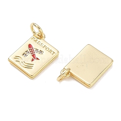 Brass Micro Pave Clear Cubic Zirconia with Enamel Charms&nbsp;CU-CBA01AA-14B-G
