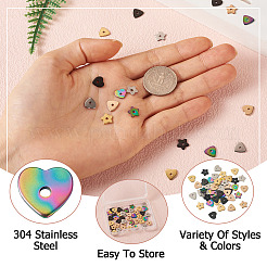 60Pcs 15 Style 304 Stainless Steel Beads&nbsp;STAS-MP0001-11