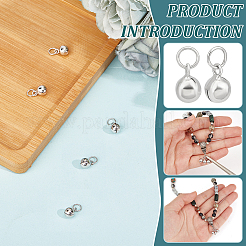 5Pcs Rhodium Plated 925 Sterling Silver Bell Charms&nbsp;STER-BC0002-93P