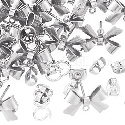 10 Pairs 304 Stainless Steel Bowknot Stud Earring Findings&nbsp;STAS-TA0006-33