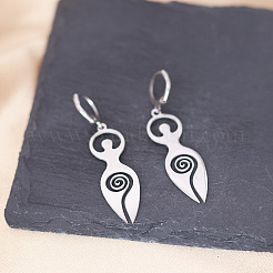 Spiral Goddess 201 Stainless Steel Hoop Earrings&nbsp;FS-WG62312-01