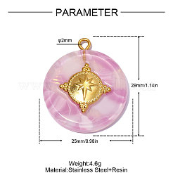 304 Stainless Steel Resin Pendants&nbsp;OY013-40G