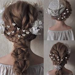 40Pcs 2 Styles Butterfly Alloy Rhinestone Hair Fastener for Women Girls Hairstyling&nbsp;OHAR-ME0001-02