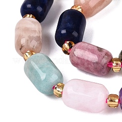 Natural Sodalite & Rhodonite & Prehnite & Amethyst & Rose Quartz & Flower Amazonite & Sunstone Beads Strands&nbsp;G-Q614-02A-02