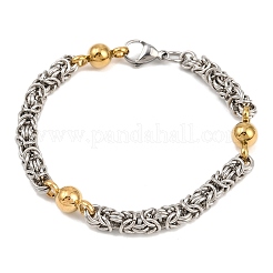 201 Stainless Steel Byzantine Chain Bracelets for Women&nbsp;BJEW-B143-11GP