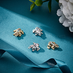 4Pcs 2 Colors Brass Micro Pave Colorful Cubic Zirconia Chrams&nbsp;ZIRC-BBC0001-10