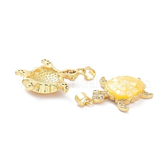 Real 18K Gold Plated Brass Micro Pave Clear Cubic Zirconia Pendants&nbsp;KK-D004-05G-M01