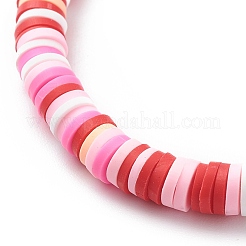 4Pcs 4 Color Handmade Polymer Clay Disc Surfer Bracelets Set&nbsp;BJEW-JB08799