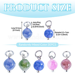 30Pcs Natural Colorful Tourmaline Dice Charms&nbsp;PALLOY-TA00366