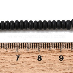 Natural Black Onyx(Dyed & Heated) Beads Strands&nbsp;G-P575-A37-4x2mm