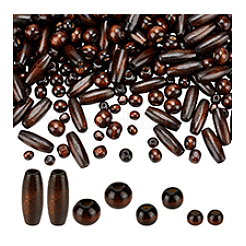 480Pcs 4 Styles Retro Wooden Beads&nbsp;WOOD-PH0003-63