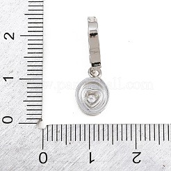 Brass Micro Pave Clear Cubic Zirconia Pendants&nbsp;KK-H268-07P-04