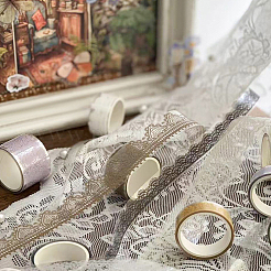 1Bag Lace Patterns PET Floral Decorative Tape Set&nbsp;AJEW-SP0002-74B