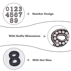 10Pcs Number Resin Hotfix Rhinestone&nbsp;DIY-HY0001-07