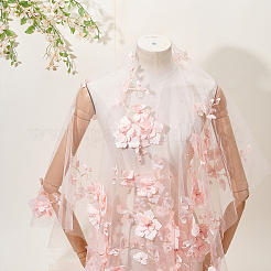 3D Flower Polyester with Resin Bead Fabric&nbsp;AJEW-MA0001-48A