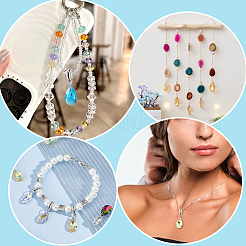 32Pcs 8 Colors Glass European Dangle Charms&nbsp;PALLOY-PH01854