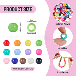 200Pcs Opaque Acrylic European Beads&nbsp;SACR-TA0001-57