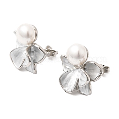 Brass Enamel Stud Earrings&nbsp;KK-CBAB173-02C-P