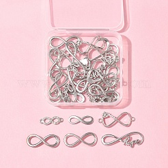 30Pcs 6 Styles Tibetan Style Alloy Infinity with Hope Connector Charms&nbsp;TIBE-FS0003-26