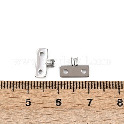 304 Stainless Steel Crystal Rhinestone Rectangle Spacer Bars&nbsp;STAS-F322-08P