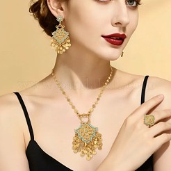 Alloy Cubic Zirconia Pendant Necklaces & Stud Dangle Earrings & Rings Sets&nbsp;FS-WG1779A-01