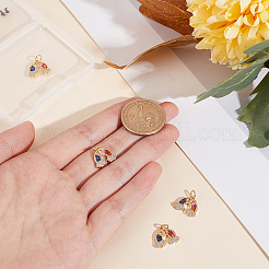 Brass Micro Pave Colorful Cubic Zirconia Pendants&nbsp;ZIRC-BBC0001-18