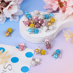 20Pcs 5 Colors Polymer Clay & Glass Rhinestone Pendants&nbsp;FIND-TA0004-83