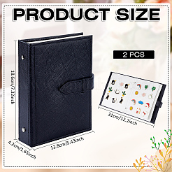 Imitation Leather Earring Displays Storage Book&nbsp;EDIS-WH0022-45B