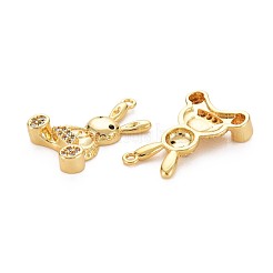 Brass Micro Pave Clear Cubic Zirconia Pendants&nbsp;KK-S360-148-NR