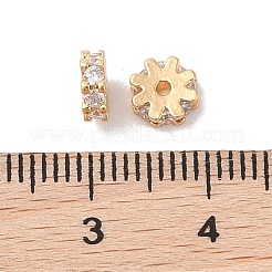 Brass Micro Pave Clear Cubic Zirconia Beads&nbsp;KK-B100-054B-G
