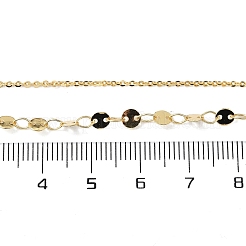 Brass Cable & Flat Sequin Chains Necklaces for Women&nbsp;NJEW-D302-40G