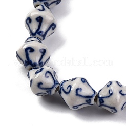 Handmade Blue and White Porcelain Beads Strands&nbsp;PORC-I027-06