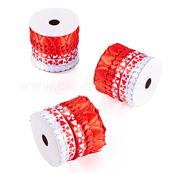 3 Rolls 5 Styles Valentine's Day Polyester Lace Ribbons&nbsp;OCOR-TA0002-19