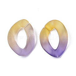 Spray Painted Two Tone Transparent Acrylic Linking Rings&nbsp;X-OACR-S036-001A-N