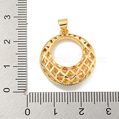 Brass Pave Clear Cubic Zirconia Pendants&nbsp;KK-U009-13G-02