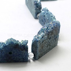 Electroplated Natural Druzy Crystal Beads Strands&nbsp;G-N0257-05