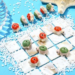 12Pcs 2 Colors Handmade Bright Glazed Porcelain Beads&nbsp;PORC-CJ0001-29