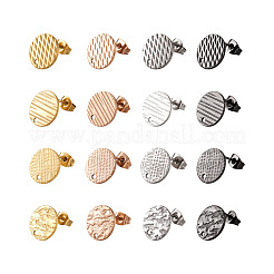 32Pcs 16 Styles 304 Stainless Steel Ear Stud Findings&nbsp;STAS-TA0001-37
