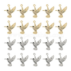 40Pcs 2 Colors Alloy & Crystal Rhinestone Pendants&nbsp;FIND-TA0010-68