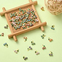 50Pcs Rack Plating Brass Enamel Pendants&nbsp;KK-CJ0001-87