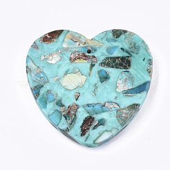 Assembled Synthetic Imperial Jasper and Turquoise Pendants&nbsp;G-S329-034A