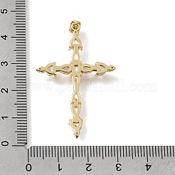 Brass Micro Pave Clear Cubic Zirconia Pendants&nbsp;CU-CBA9883-05F-G