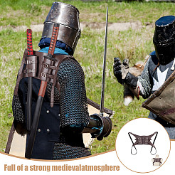 Retro Double Back Sword Frog&nbsp;AJEW-WH0650-02A