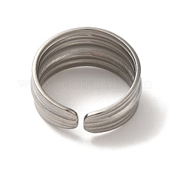 Non-Tarnish 304 Stainless Steel Open Cuff Ring&nbsp;RJEW-C068-03B-P