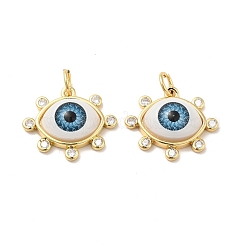 Brass Micro Pave Clear Cubic Zirconia Pendants&nbsp;ZIRC-E006-04G-04