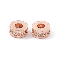 Brass Micro Pave Cubic Zirconia Beads&nbsp;ZIRC-F009-31RG