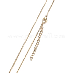 Brass Micro Pave Clear Cubic Zirconia Pendant Necklaces&nbsp;NJEW-H100-08G