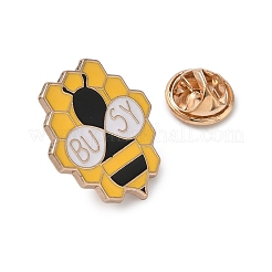 Busy Bees with Honeycomb Enamel Pins&nbsp;JEWB-B029-02B